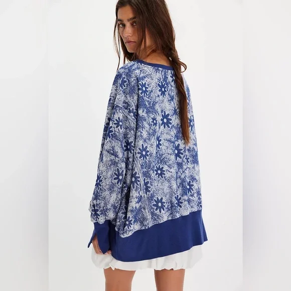 NWT Free People Steal My Sunshine Pullover In Navy Combo - Picture 4 of 8